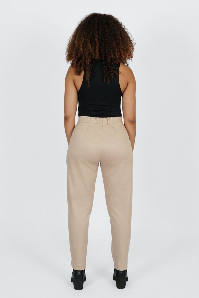 A New Day Pants 16 High Rise Paperbag Front Pleat Cropped Brown