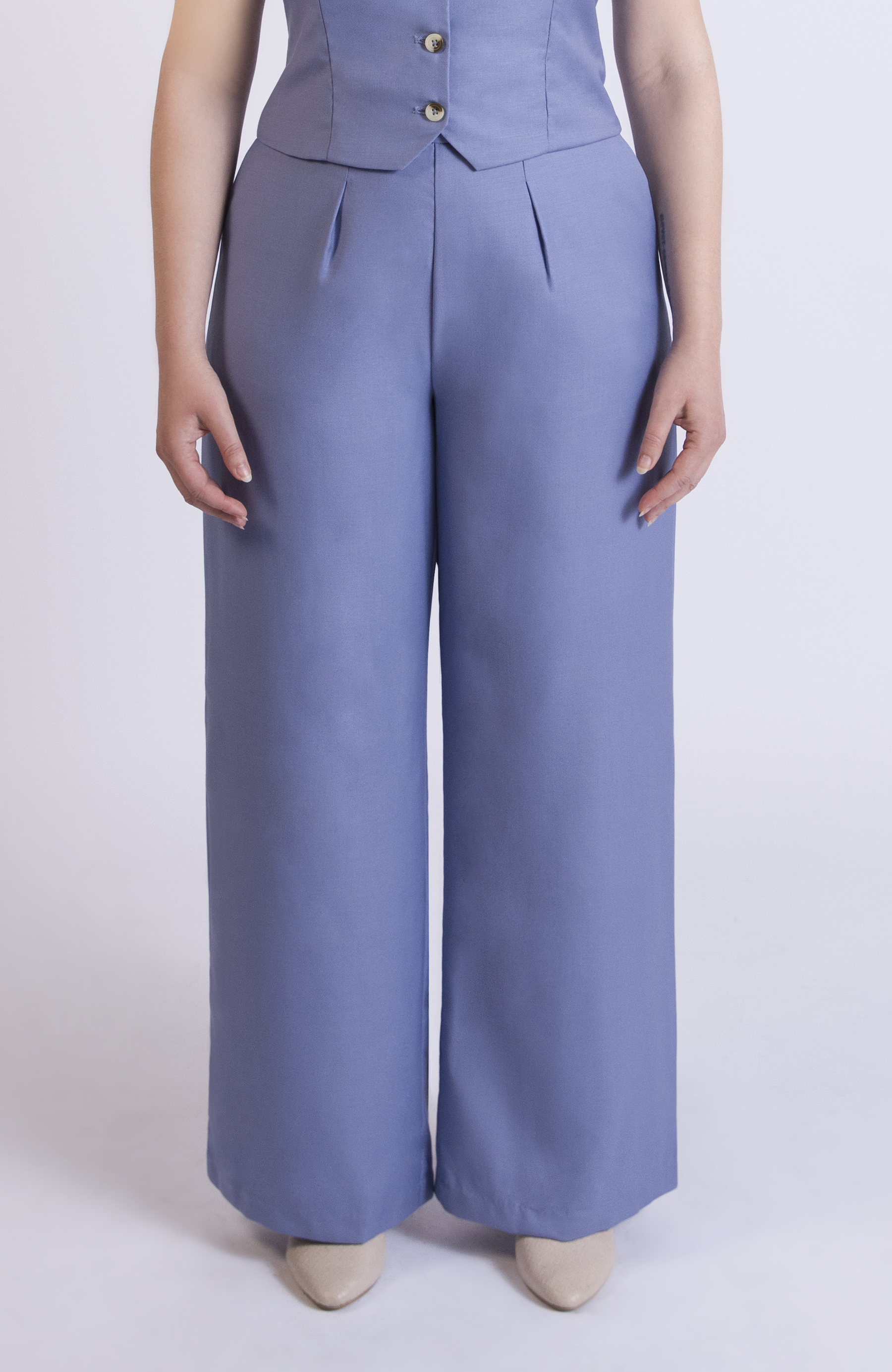The Wool Wide Leg Pant For Full Hips And Thighs M / Sky