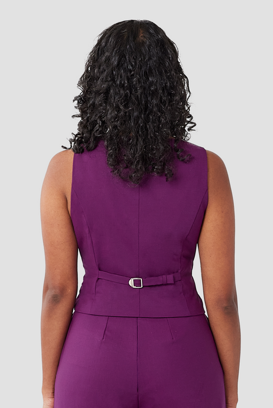 The Wool Vest by Aam features an adjustable back strap to cinch the waist for a "just right" fit.