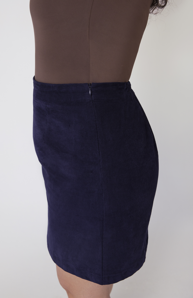 A discreet, concealed zipper offers a seamless finish and ease of wear. Shown here in our classic navy shade.